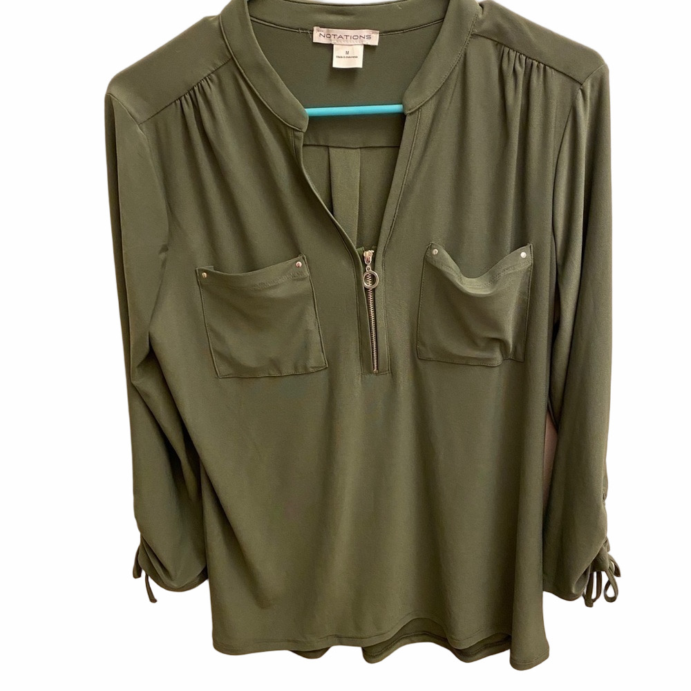 Notations Green Blouse Size Medium